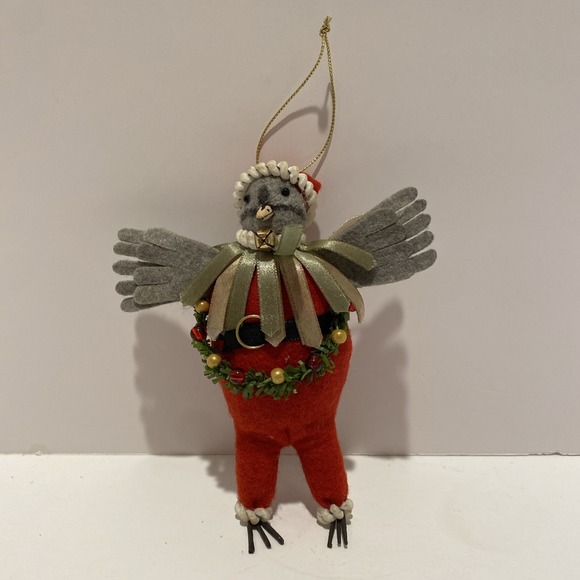 HEART FELTS Midwest of Cannon Falls CHRISTIAN Santa Bird‎ Christmas Ornament - Picture 1 of 5
